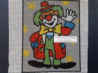 Bedrukt Stramien 08 clown 12 x 15 cm OP=OP - Klik op de afbeelding om het venster te sluiten
